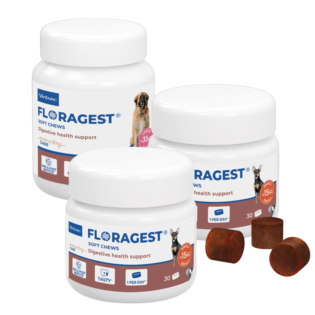 Virbac Floragest Soft Chews- Støtte for hundens fordøyelse